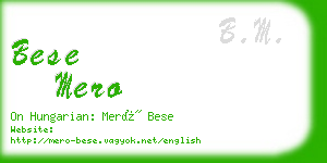 bese mero business card